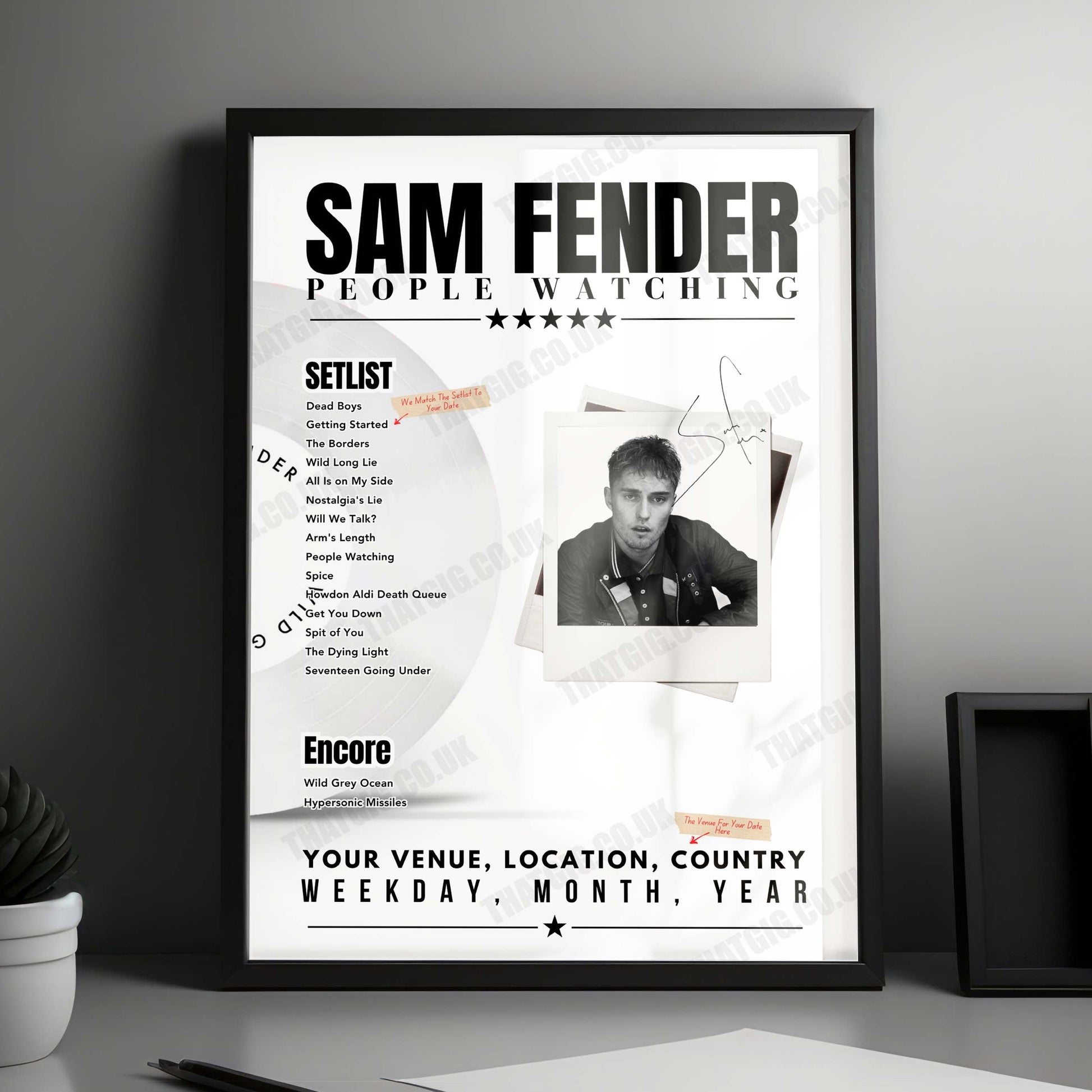 Sam Fender Setlist Poster - AFAS Live, Amsterdam - March 18th, 2025