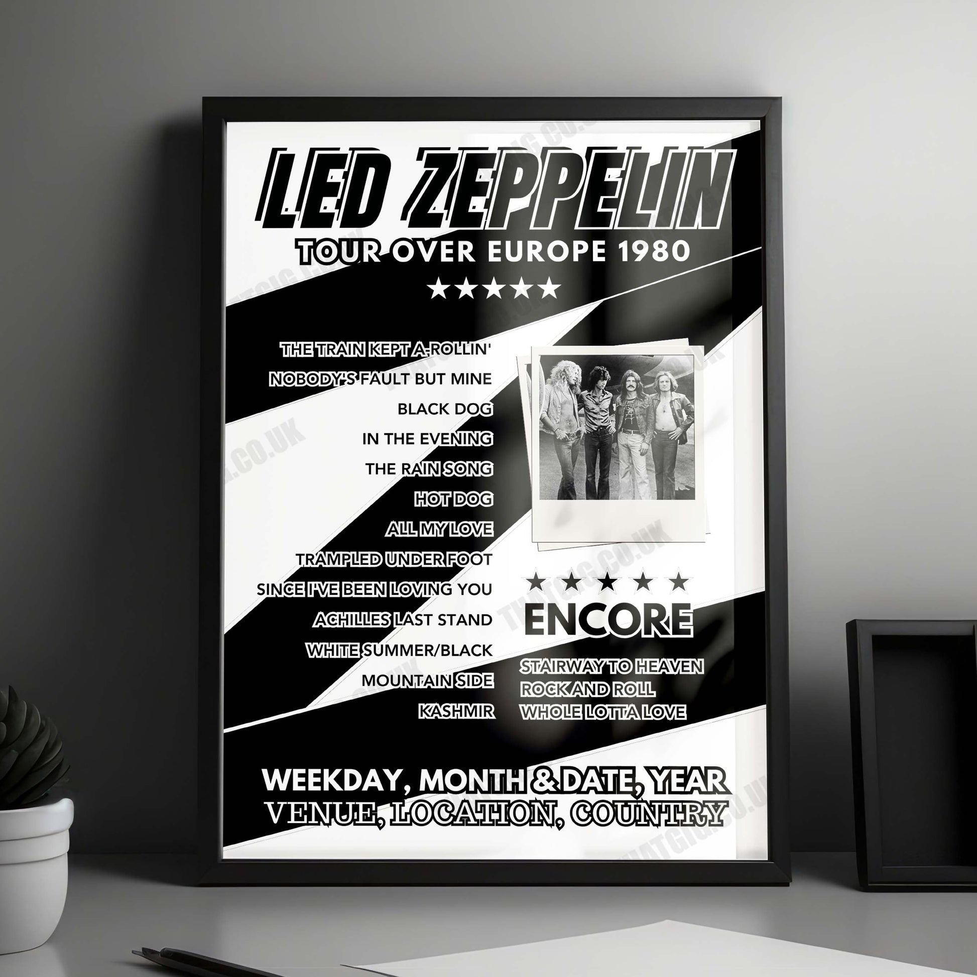 Led Zeppelin Setlist Poster - Waldorf Astoria New York, New York - January 12th, 1995