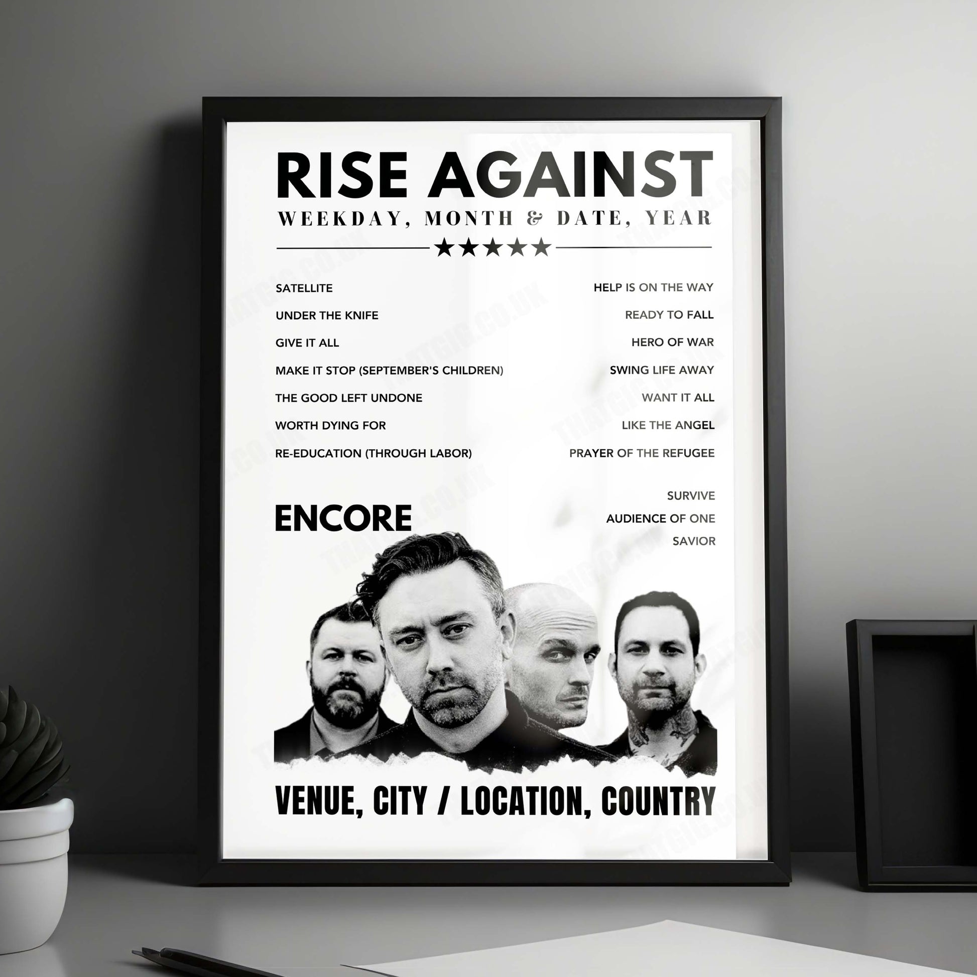 Rise Against Setlist Poster - PRYZM Kingston upon Thames - November 17th, 2021