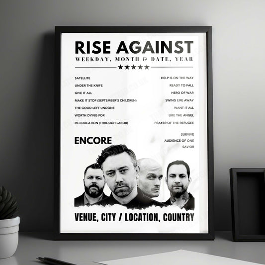 Rise Against Setlist Poster - Vorst Nationaal Forest National - February 5th, 2025
