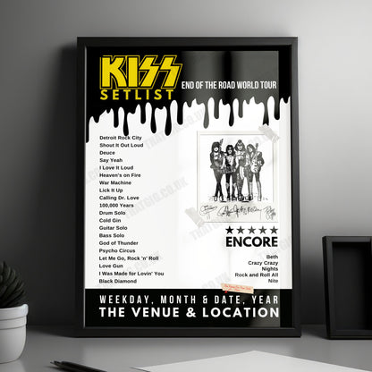 KISS Setlist Poster - Resorts World Arena, Birmingham, England - June 5th, 2023