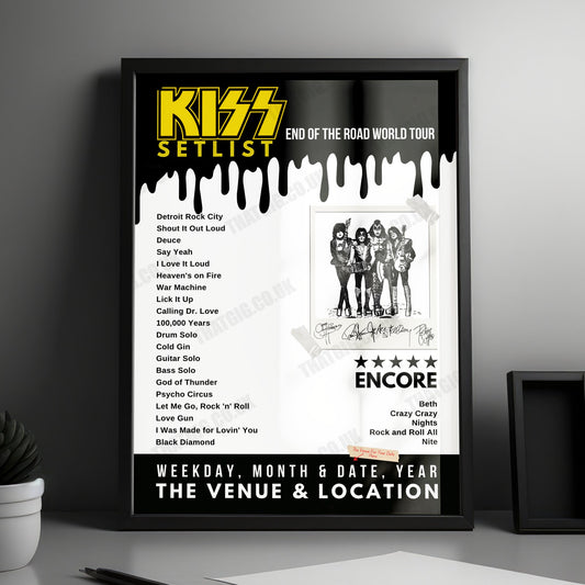 KISS Setlist Poster - Resorts World Arena, Birmingham, England - June 5th, 2023