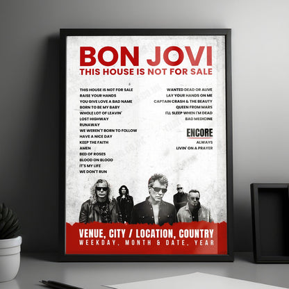 Bon Jovi Setlist Poster - Festivalpark, Werchter - July 14th, 2019