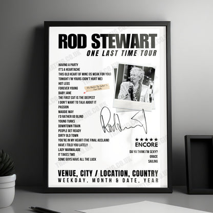 Rod Stewart Setlist Poster - Coliseum da Coruña A Coruña - December 15th, 2024