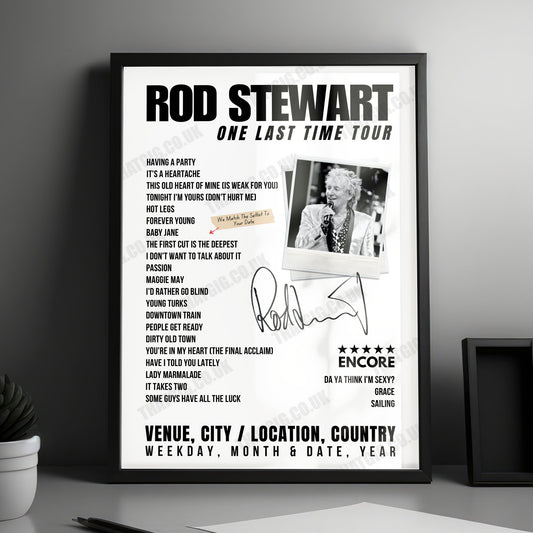 Rod Stewart Setlist Poster - Coliseum da Coruña A Coruña - December 15th, 2024