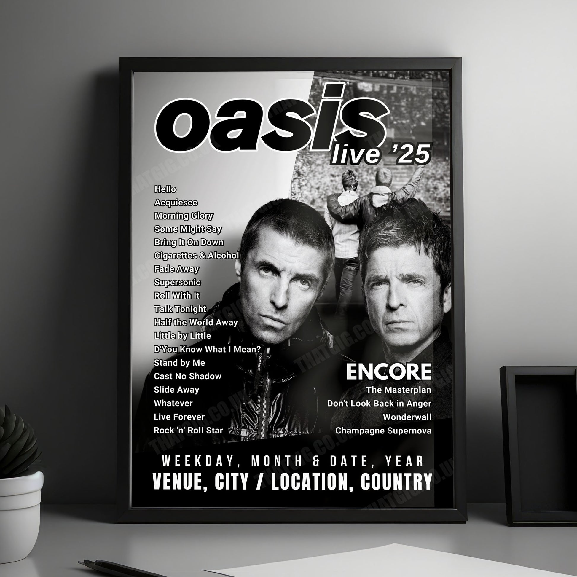 Oasis Setlist Poster - Principality Stadium, Cardiff - July 5th, 2025