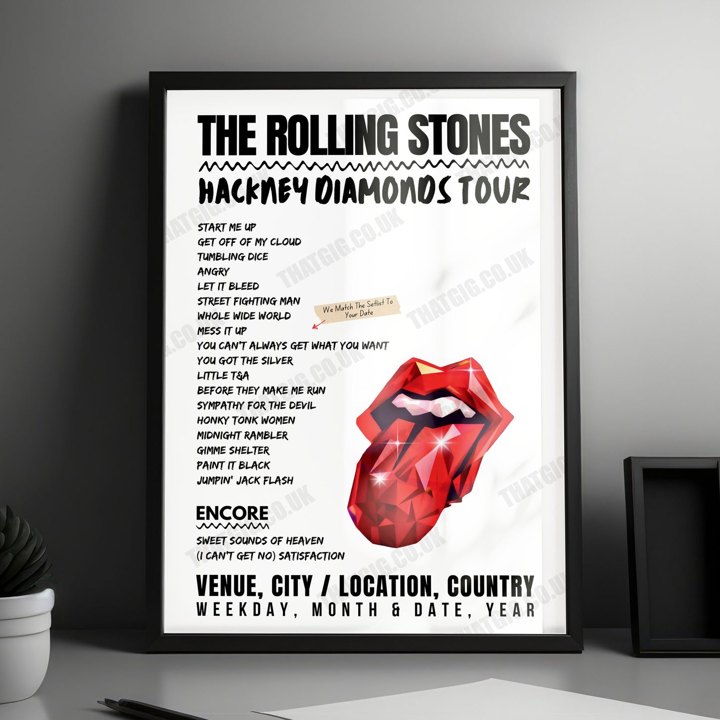 The Rolling Stones Setlist Poster - Lumen Field, Seattle, USA - May 15th, 2024