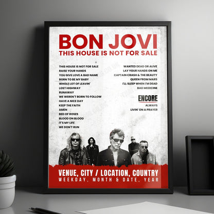 Bon Jovi Setlist Poster - RDS Arena, Dublin - June 16th, 2019