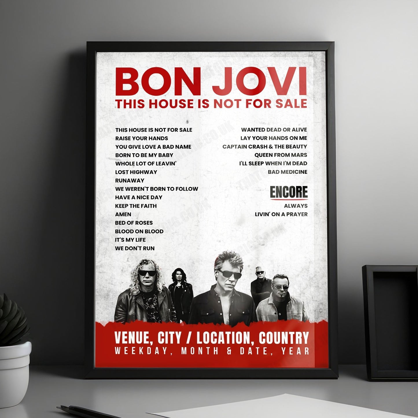 Bon Jovi Setlist Poster - Wembley Stadium, London - June 21st, 2019