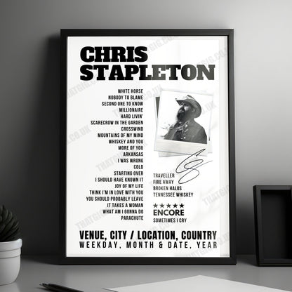 Chris Stapleton Concert Poster – Bridgestone Arena, Nashville, TN, USA – August 10th, 2024