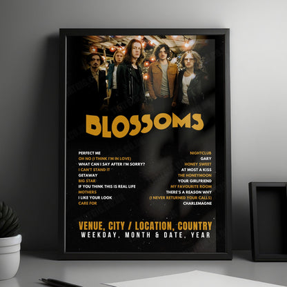 Blossoms Setlist Poster - O2 Apollo Manchester, Manchester - November 23rd, 2024