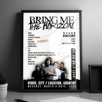 Bring Me the Horizon Setlist Poster - Flugplatz Interlaken, Matten bei Interlaken - June 13th, 2024