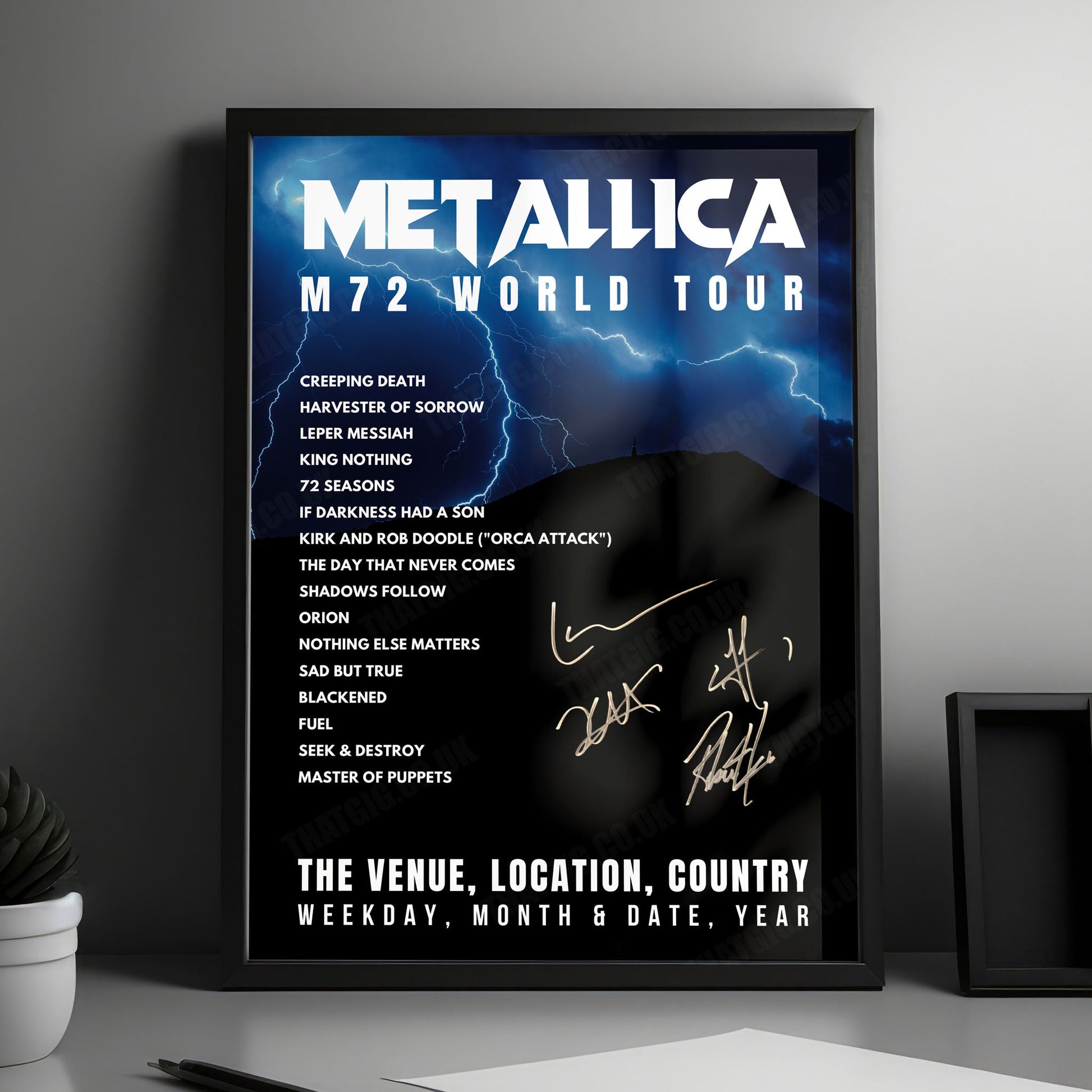 Metallica Setlist Poster - U.S. Bank Stadium, Minneapolis - August 16th, 2024