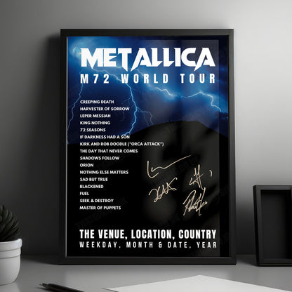Metallica Setlist Poster - Raymond James Stadium, Tampa - June 6th, 2025