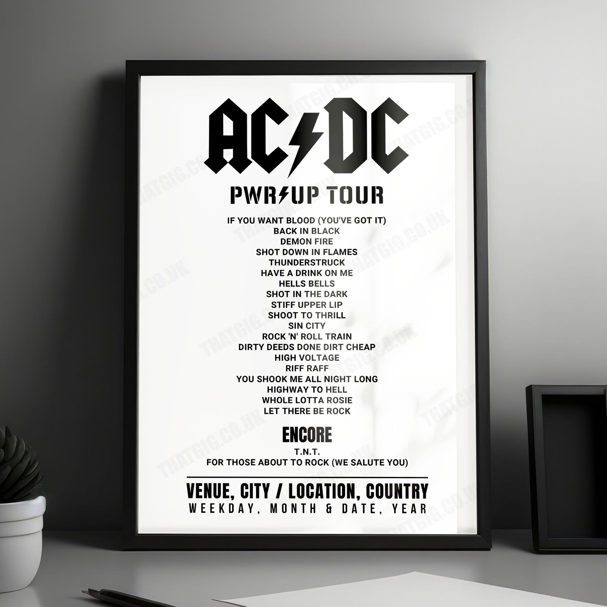 AC/DC Setlist Poster - AT&T Stadium, Arlington - April 14th, 2025