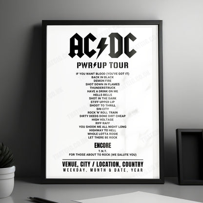 AC/DC Setlist Poster - AT&T Stadium, Arlington - April 14th, 2025