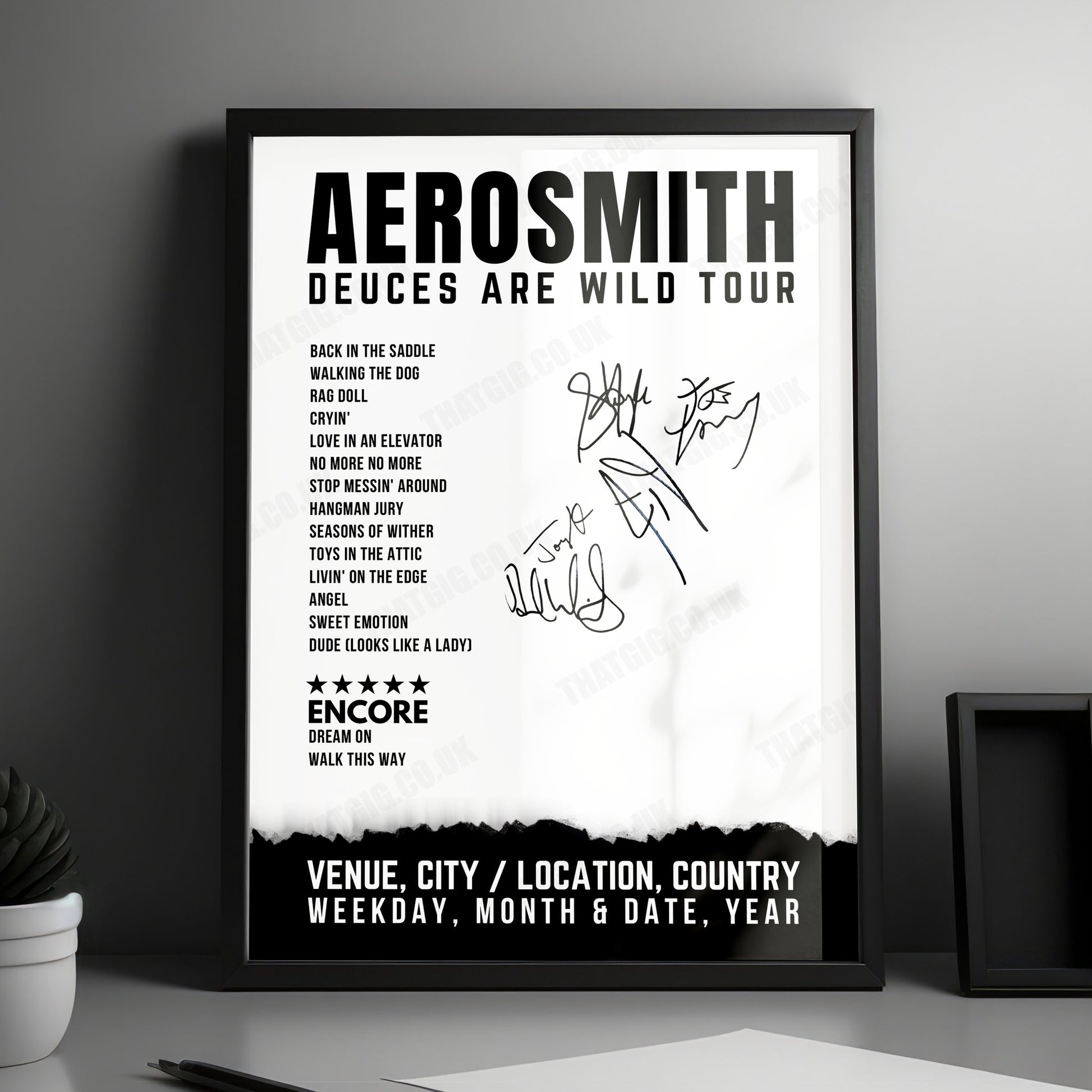 Aerosmith Setlist Poster - Park Theater at Park MGM, Las Vegas - July 2nd, 2019