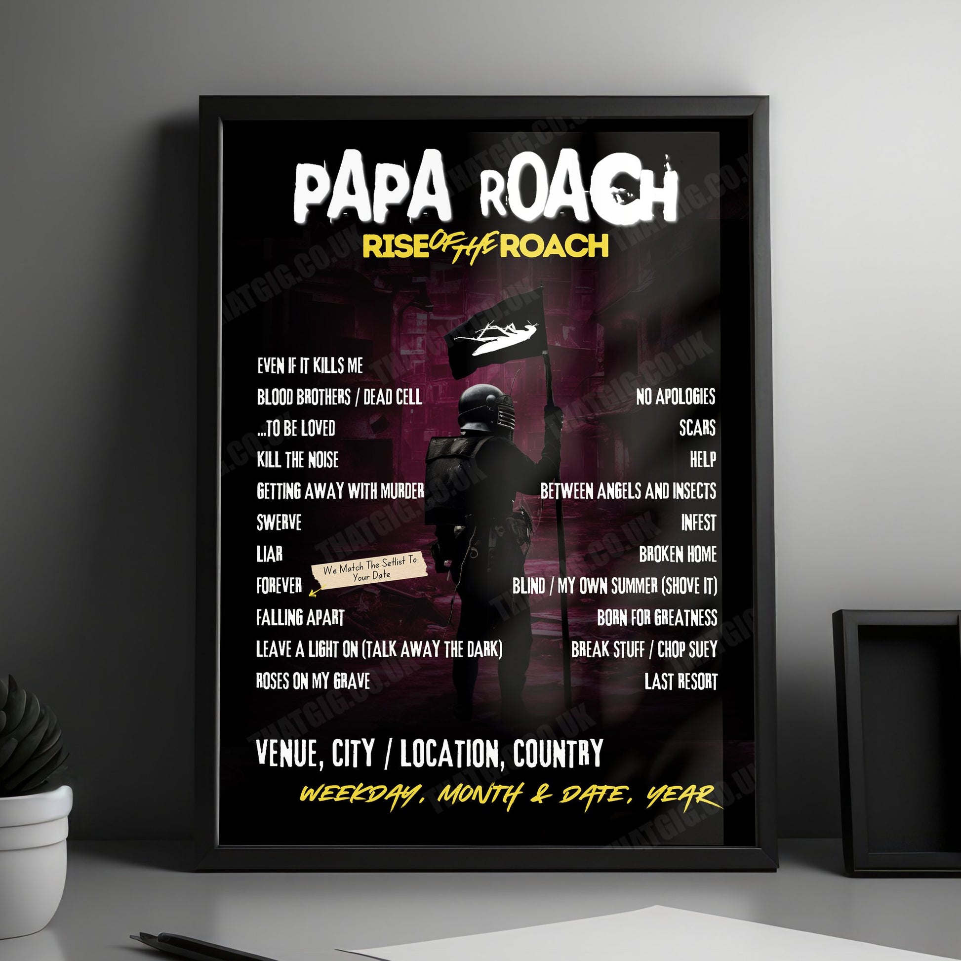 Papa Roach Setlist Poster - Jahrhunderthalle, Frankfurt, Germany - January 23rd, 2025