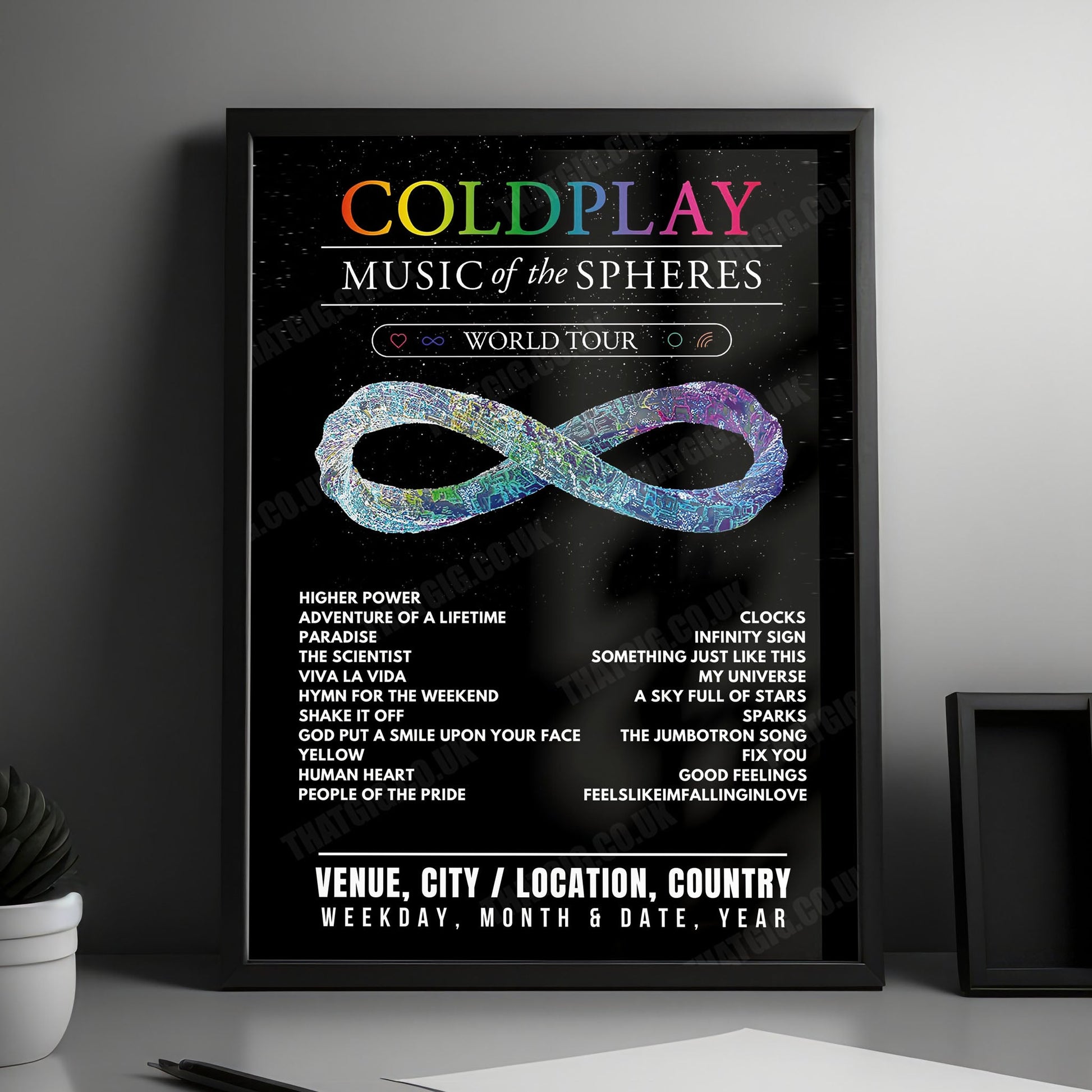Coldplay Setlist Poster - Worthy Farm, Pilton - June 29th, 2024
