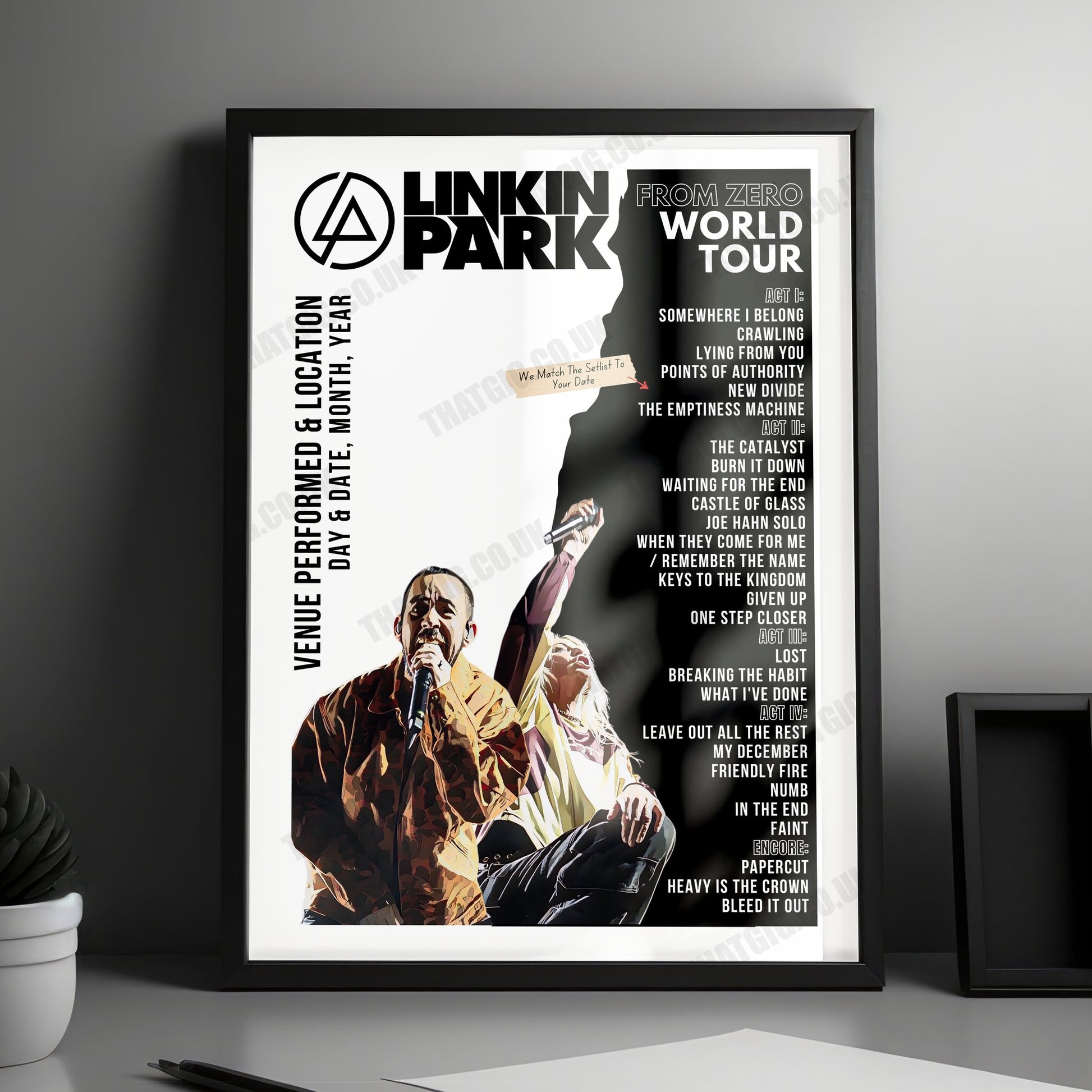 Linkin Park Setlist Poster - Barclays Arena, Hamburg, Germany - September 22nd, 2024