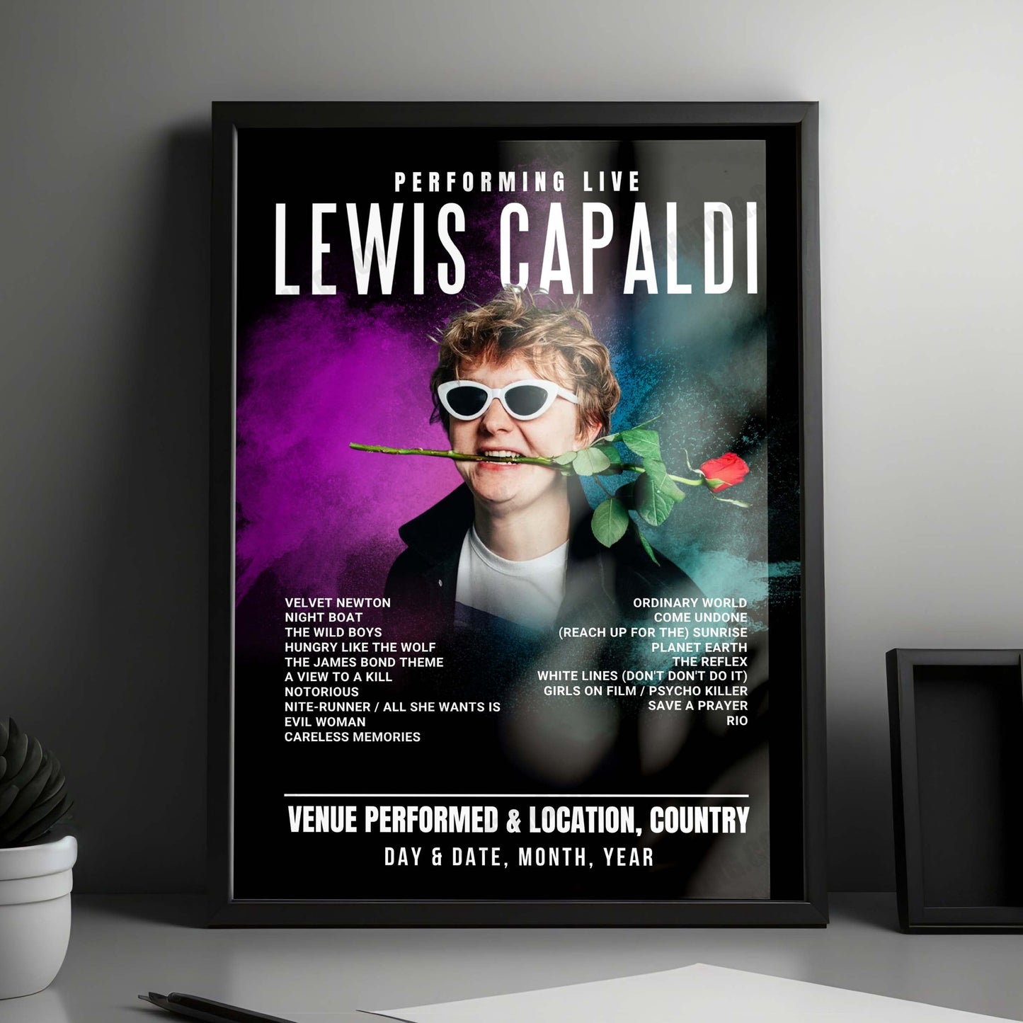Lewis Capaldi Setlist Poster - Worthy Farm, Pilton - June 27th, 2025