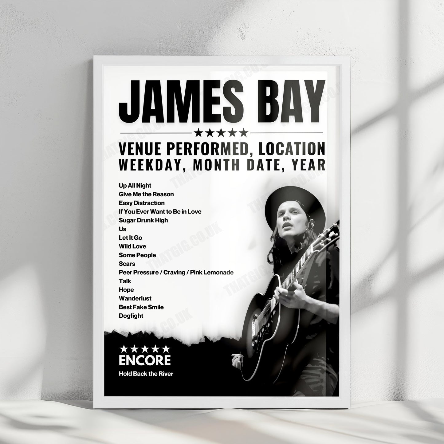 James Bay Setlist Poster - La Riviera, Madrid - November 1st, 2022