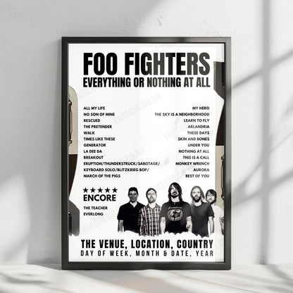 Foo Fighters Setlist Poster - Central Park, Atlanta - May 5th, 2024