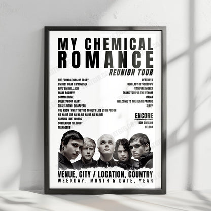My Chemical Romance Setlist Poster - Las Vegas Festival Grounds, Las Vegas - October 23rd, 2022