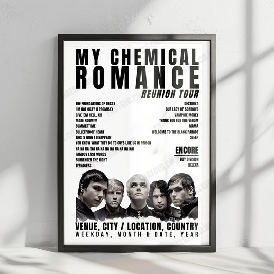 My Chemical Romance Setlist Poster - Las Vegas Festival Grounds, Las Vegas - October 23rd, 2022