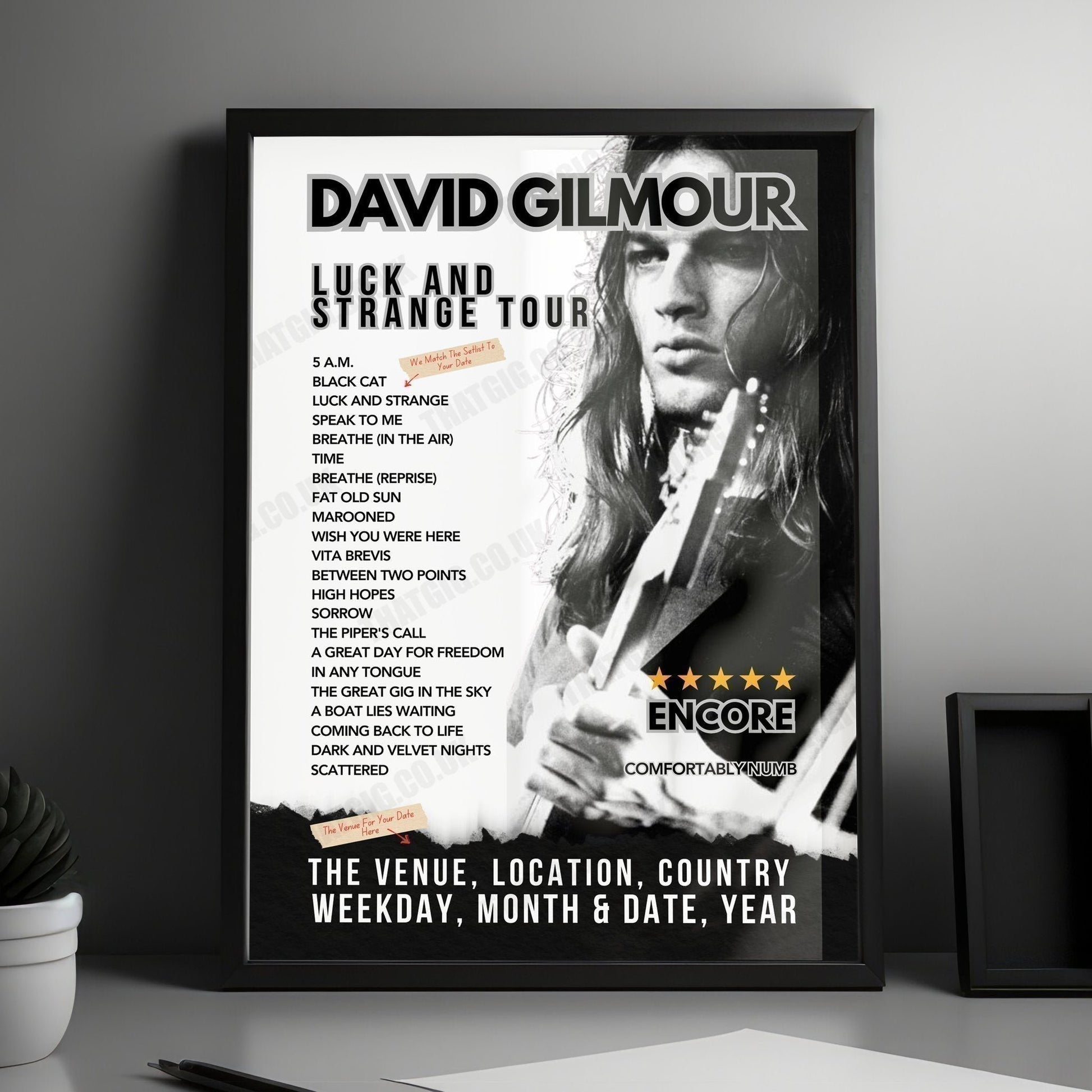 David Gilmour Setlist Poster - Circo Massimo, Rome, Italy - September 27th, 2024