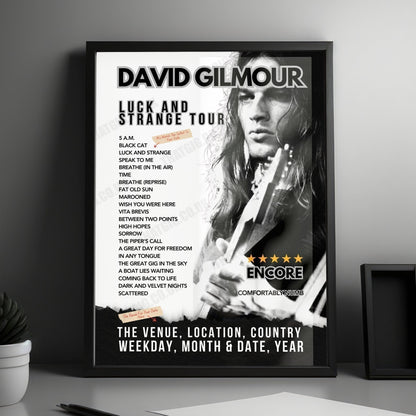 David Gilmour Setlist Poster - Circo Massimo, Rome, Italy - September 27th, 2024