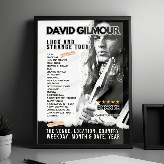 David Gilmour Setlist Poster - Circo Massimo, Rome, Italy - September 27th, 2024