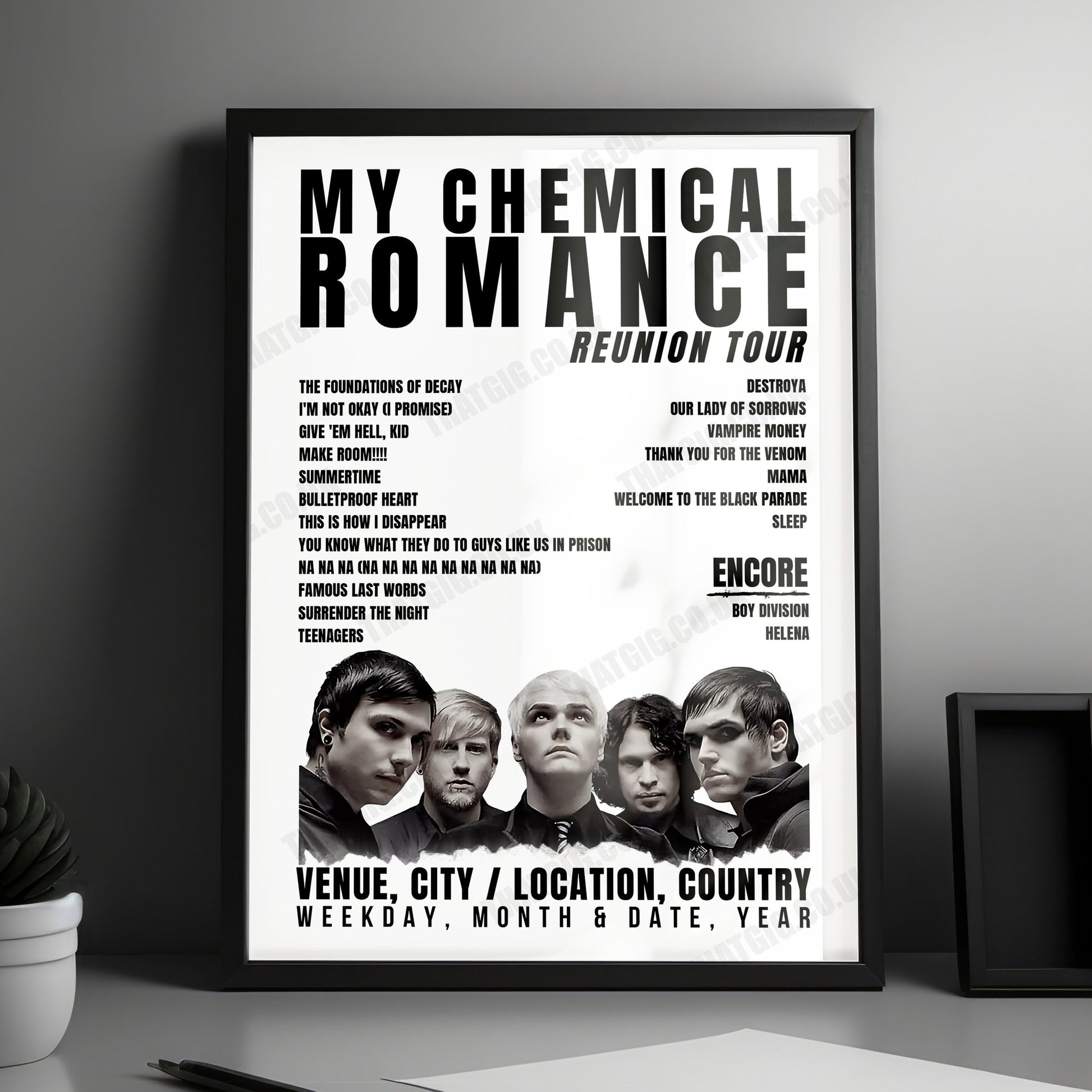 My Chemical Romance Setlist Poster - Las Vegas Festival Grounds, Las Vegas - October 29th, 2022
