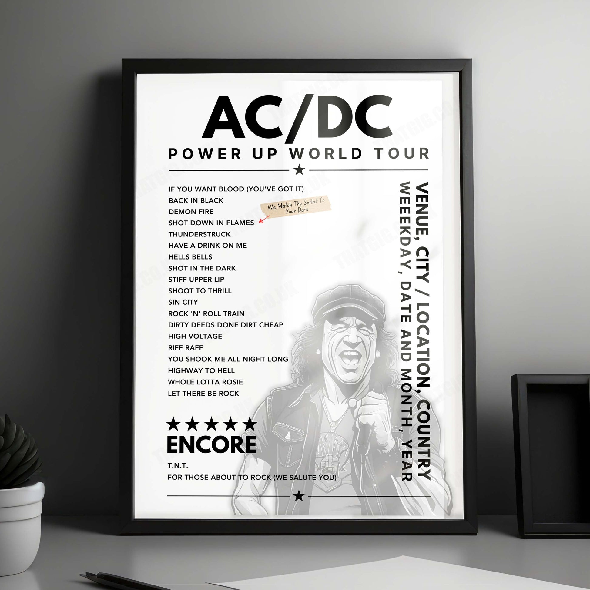 AC/DC Setlist Poster - Cannstatter Wasen, Stuttgart - June 13th, 2010