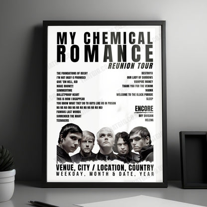 My Chemical Romance Setlist Poster - Las Vegas Festival Grounds, Las Vegas - October 23rd, 2022