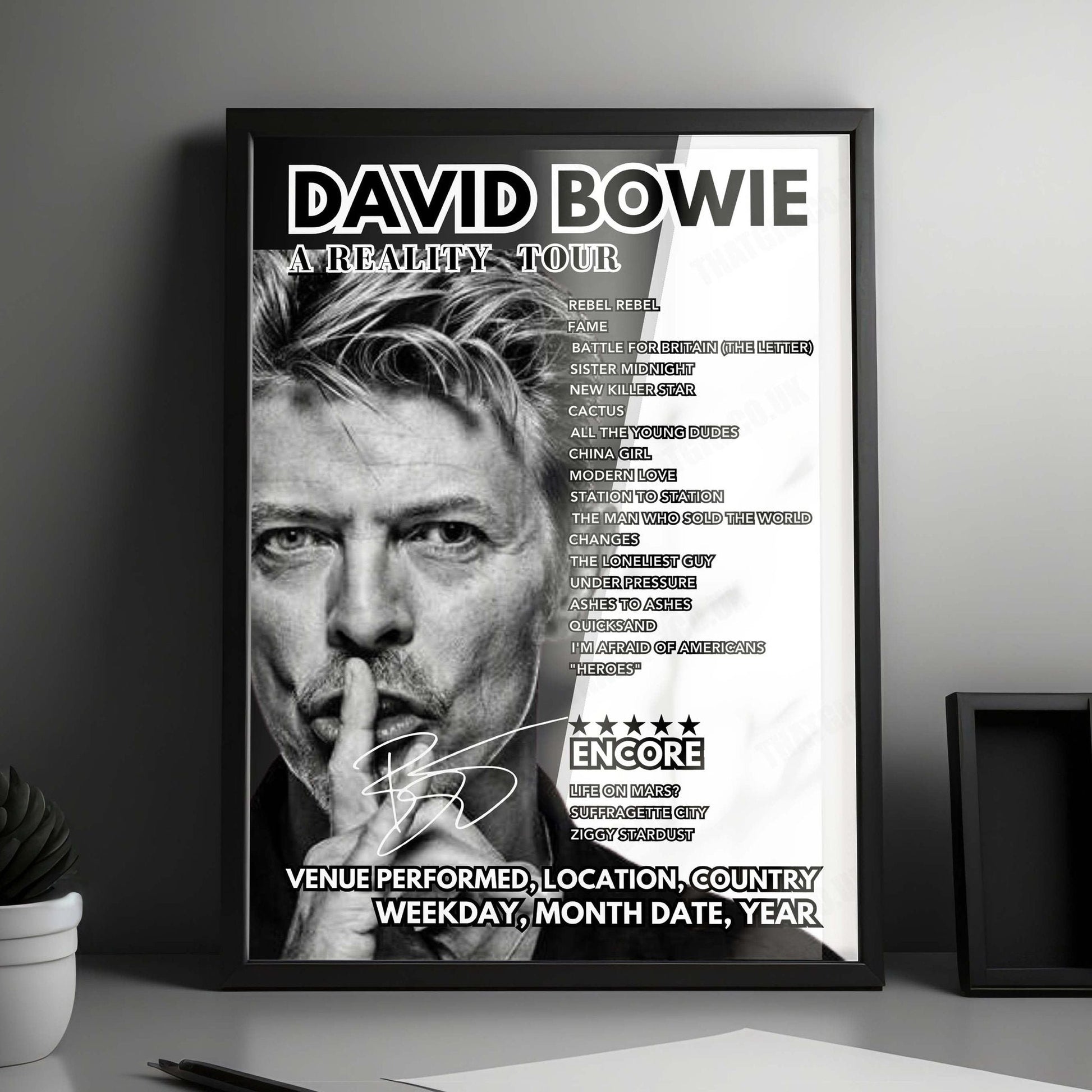 David Bowie Setlist Poster - Seaclose Park, Isle of Wight, on June 13th 2004
