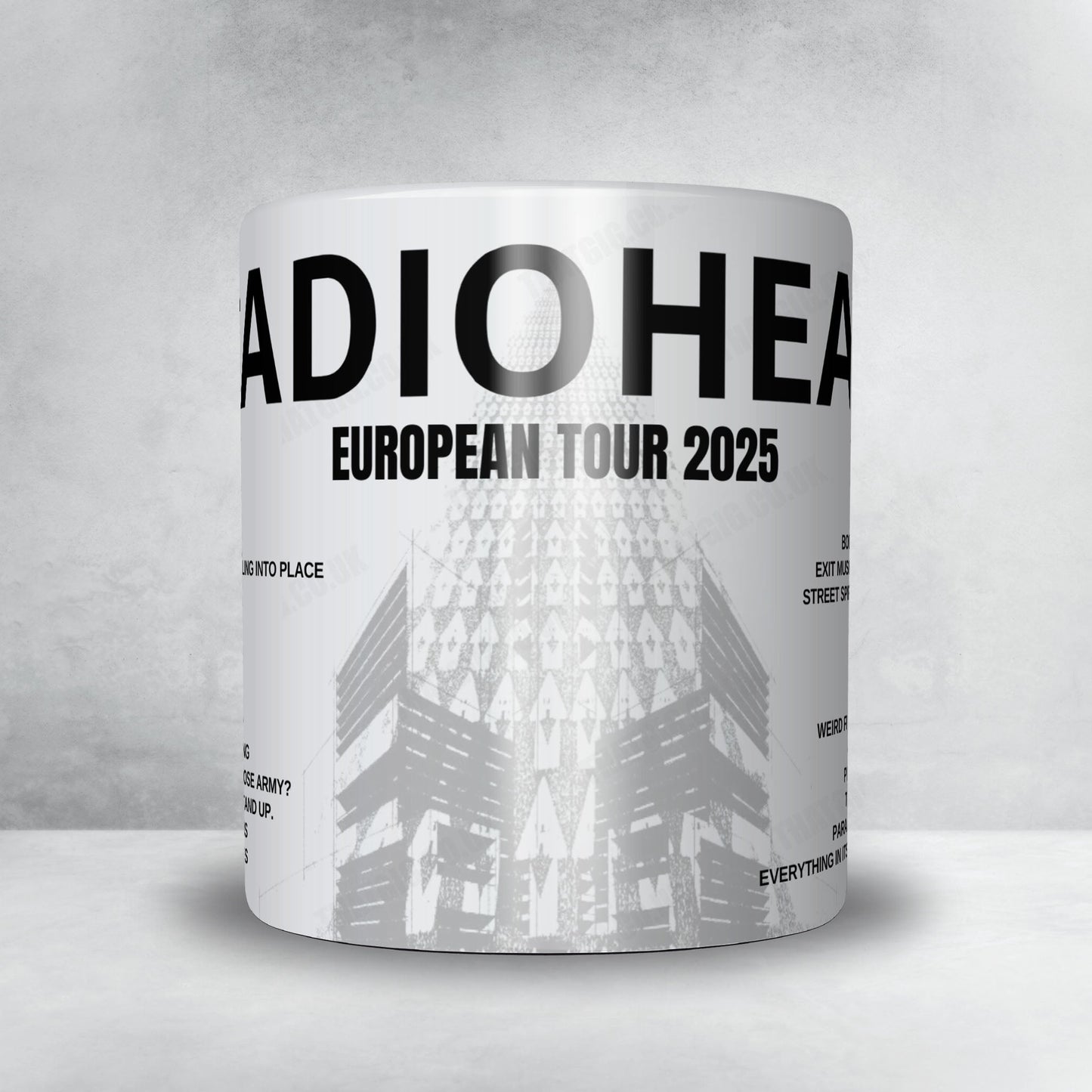 Radiohead Setlist Mug - Movistar Arena, Madrid - November 8th, 2025