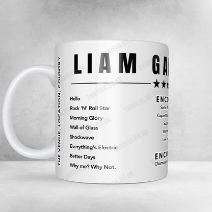 Liam Gallagher Setlist Mug - Glasgow Green, Scotland - July 12th 2024