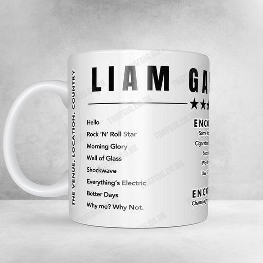 Liam Gallagher Setlist Mug - Glasgow Green, Scotland - July 12th 2024