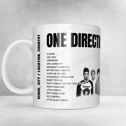 One Direction Setlist Mug - Metro Radio Arena, Newcastle upon Tyne, England - October 27th, 2015