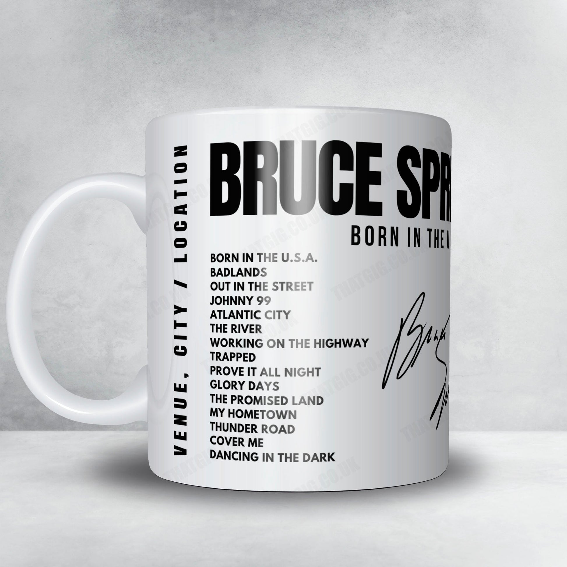 Bruce Springsteen Setlist Mug - Roundhay Park, Leeds - July 7th, 1985