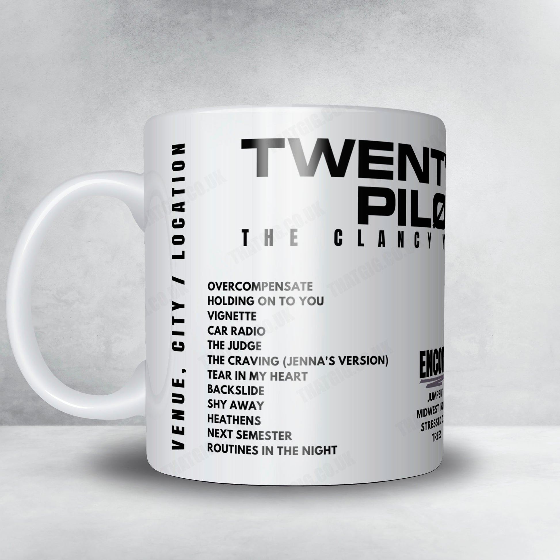 twenty one pilots Setlist Poster - The OVO Hydro, Glasgow - May 5th, 2025