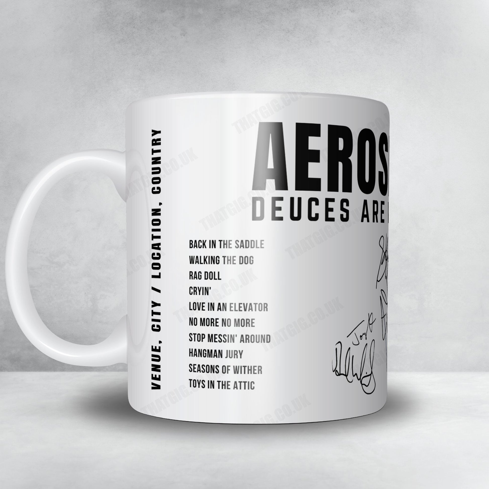 Aerosmith Setlist Mug - Borgata Event Center, Atlantic City - August 18th, 2019