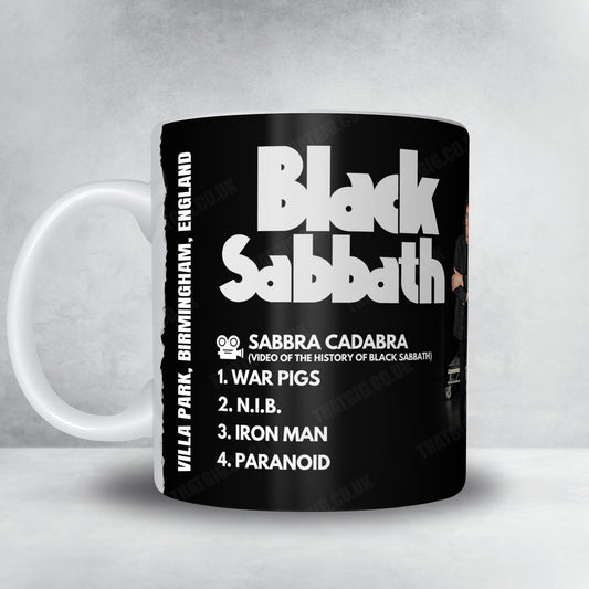 Black Sabbath Setlist Mug - Back to the Beginning - Villa Park, Birmingham - July 5th, 2025