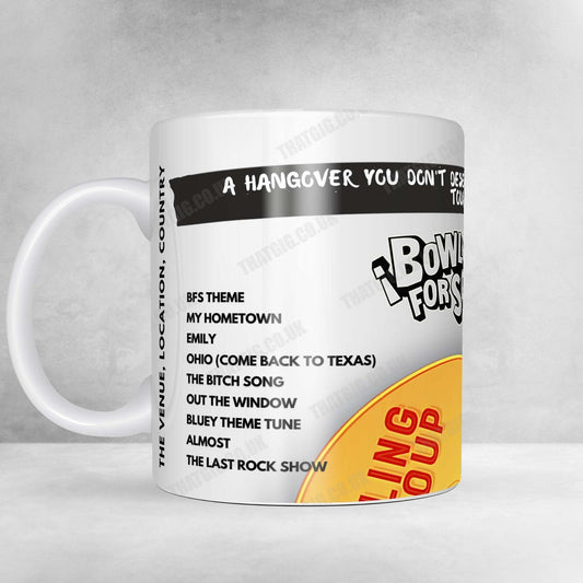 Bowling for Soup Setlist Mug - The Warehouse, Aviva Studios, Manchester - February 8th, 2025