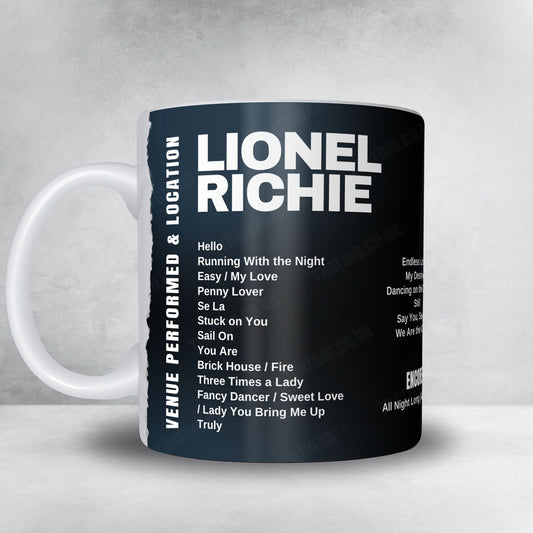 Lionel Richie Setlist Mug - The O2 Arena, London - June 15th, 2025