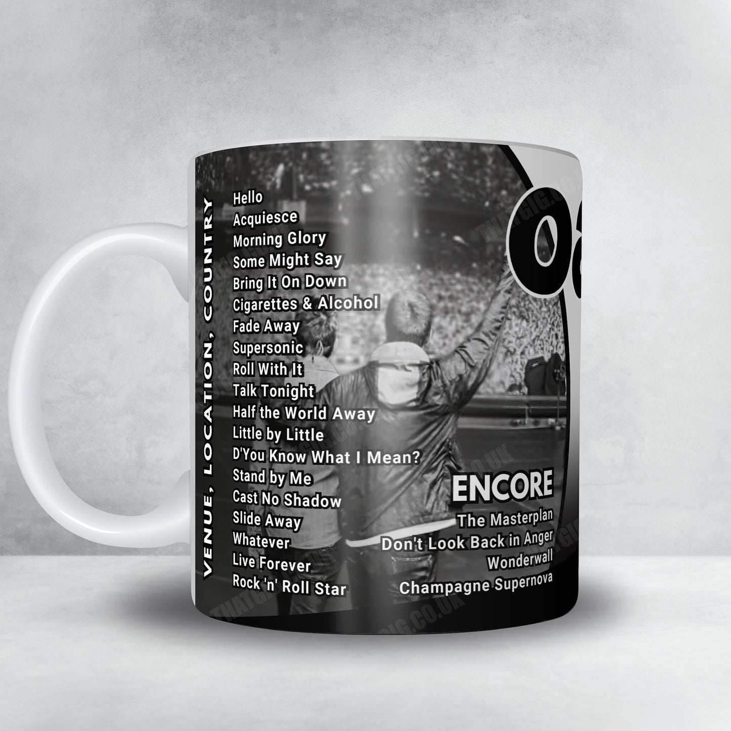 Oasis Setlist Mug - Tokyo Dome, Tokyo - October 26th, 2025