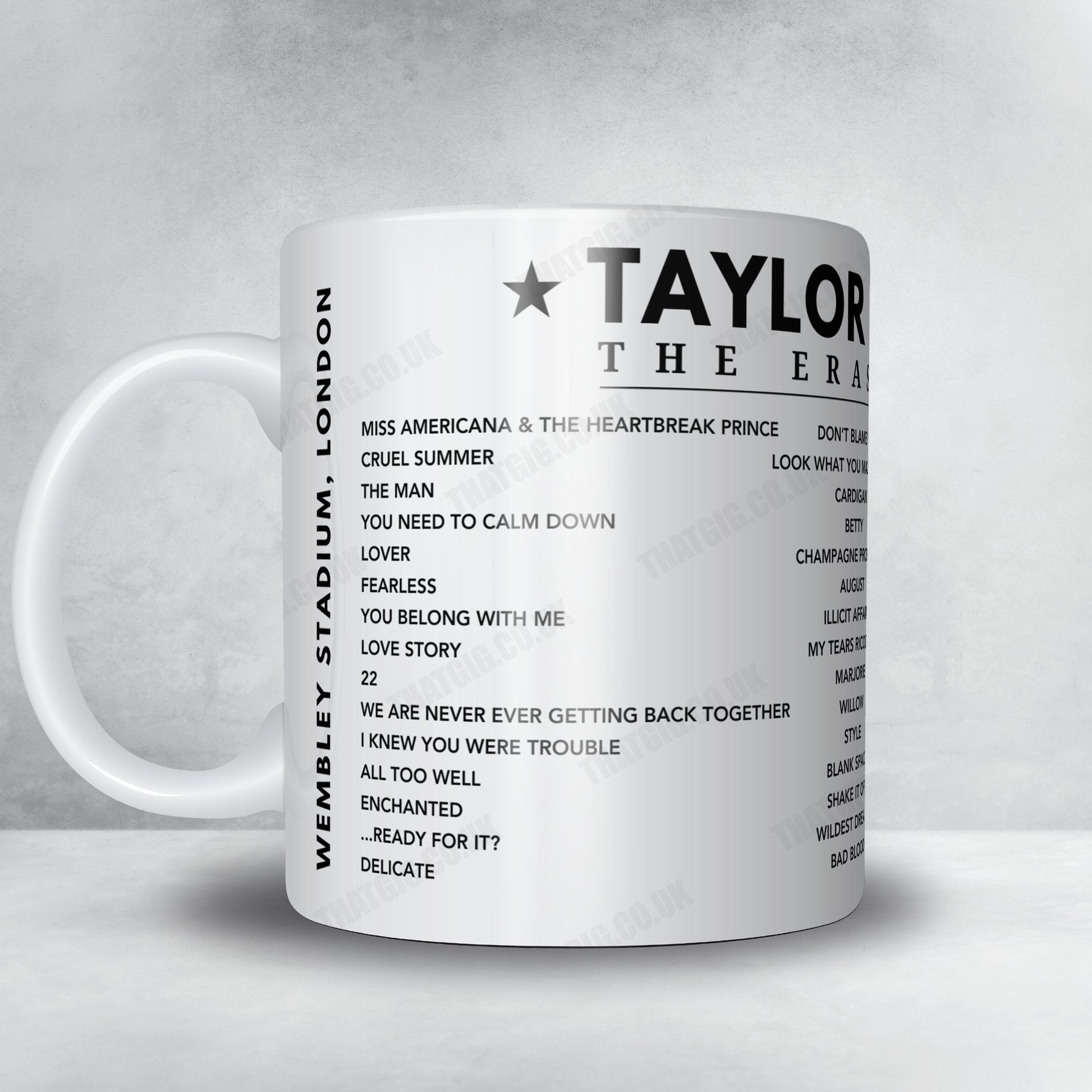 Taylor Swift Setlist Mug - Wembley Stadium, London - June 22nd, 2024