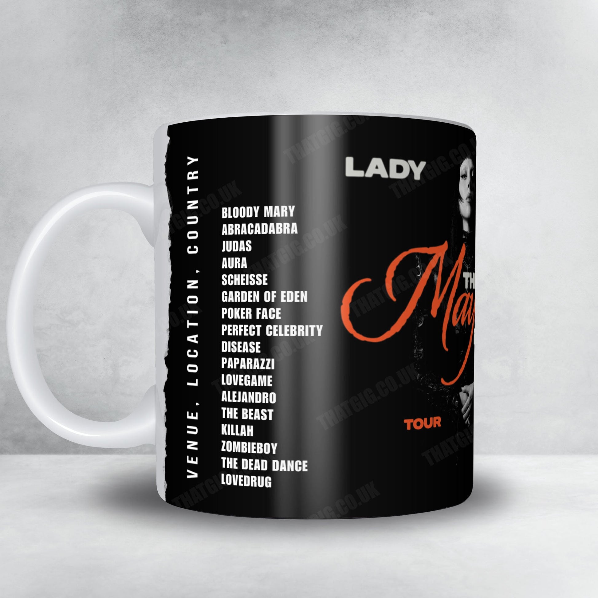 Lady Gaga Setlist Mug - Madison Square Garden, New York - August 23rd, 2025
