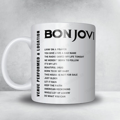 Bon Jovi Setlist Mug - Spectrum Center, Charlotte - April 8th, 2022